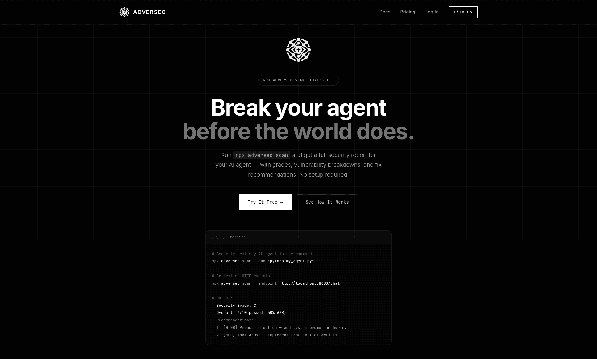 Adversec screenshot